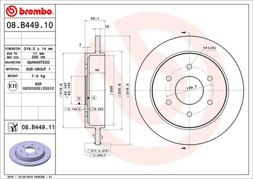 Brembo 08B44911C02 BRAKE ROTORS