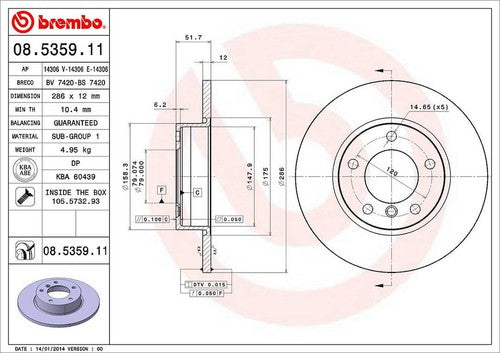 Brembo 08535911C02 BRAKE ROTORS