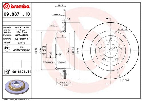 Brembo 09887111C02 BRAKE ROTORS