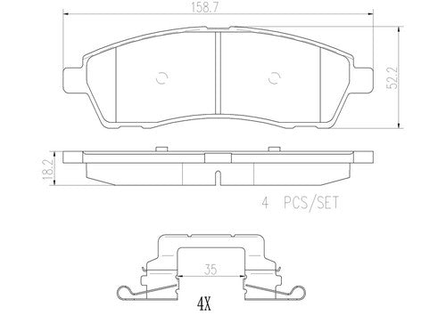 Brembo Rear Ceramic Brake Pads Fits 1999-2004 Ford F-250 Super Duty 4 Pc P24107N