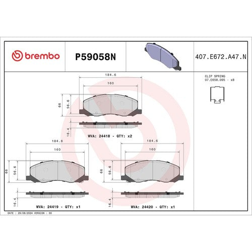 Brembo Front Ceramic Brake Pads Fits 2010 2011 Saab 9-5 Brakes 4 Piece P59058N