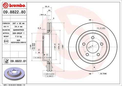 Brembo 09882281C02 BRAKE ROTORS