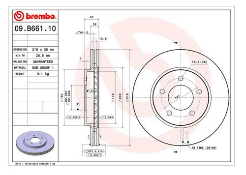 Brembo 09B66110C02 BRAKE ROTORS