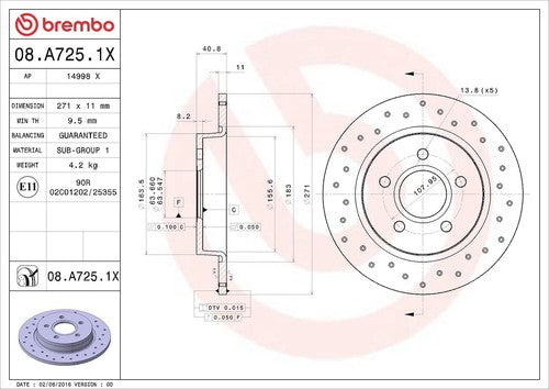 Brembo 08A7251XC02 Xtra DISC BRAKE KIT