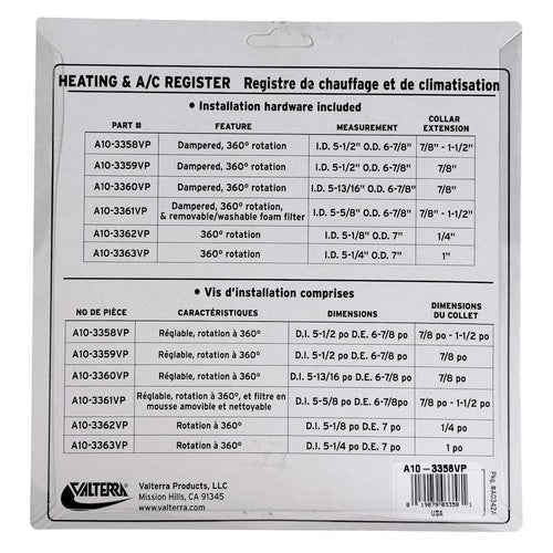 Valterra A10-3359VP VENTILATION RV