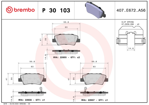 Brembo P30103 PRIME LINE DISC BRAKE KIT