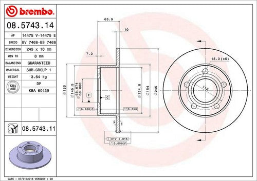 Brembo 08574311C02 BRAKE ROTORS