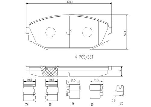 Brembo Front Ceramic Brake Pads Fits 1999-2004 Honda Odyssey 4 Pc Brakes P28049N