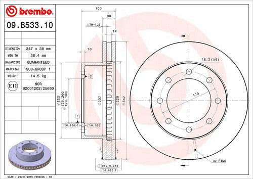 Brembo 09B53310C02 BRAKE ROTORS