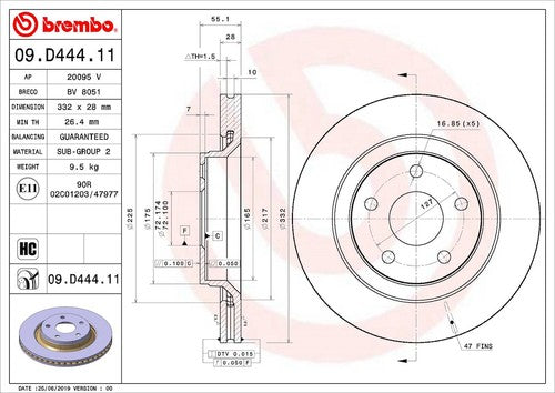 Brembo 09D44411C02 BRAKE ROTORS
