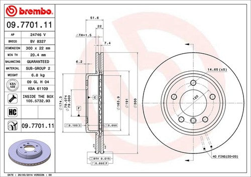 Brembo 09770111C02 BRAKE ROTORS