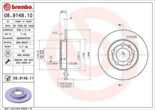 Brembo 08914811C02 BRAKE ROTORS