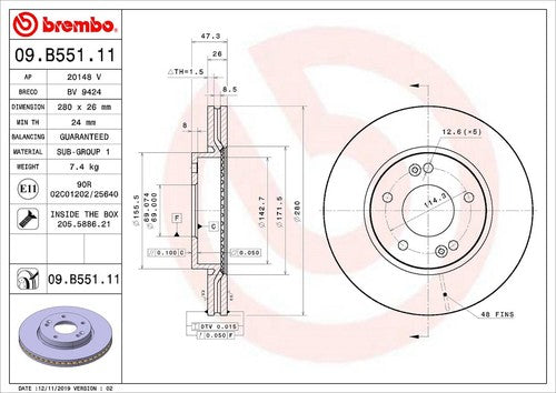 Brembo 09B55111C02 BRAKE ROTORS