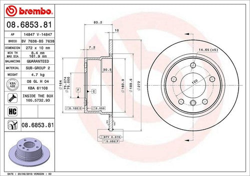 Brembo 08685381C02 BRAKE ROTORS