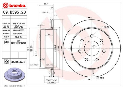 Brembo 09B59521C02 BRAKE ROTORS