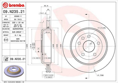 Brembo 09N23521C02 BRAKE ROTORS