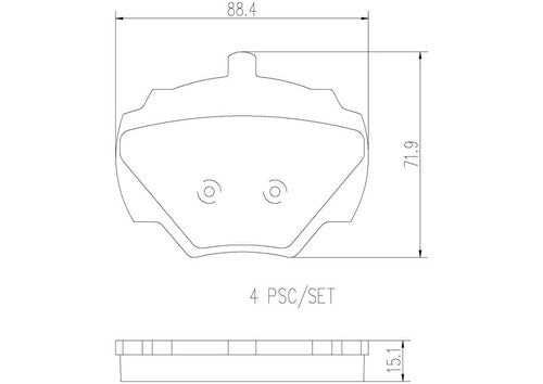 Brembo Rear Ceramic Brake Pads Fits 1994-1999 Land Rover Discovery 4 Pc P44001N