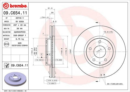 Brembo 09C65411C02 BRAKE ROTORS