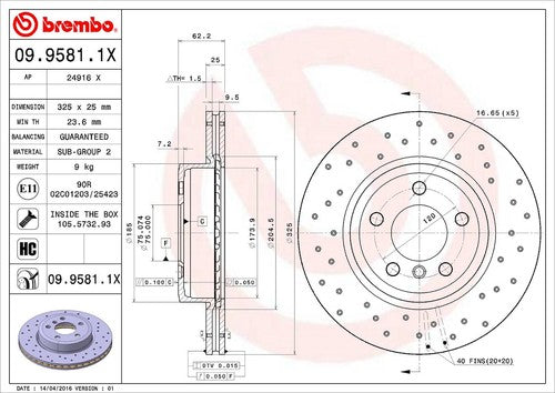Brembo 0995811XC02 Xtra BRAKE ROTORS