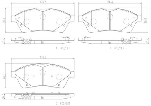 Brembo Front Ceramic Brake Pads Fits 2010-2016 SRX Performance Brakes P09010N
