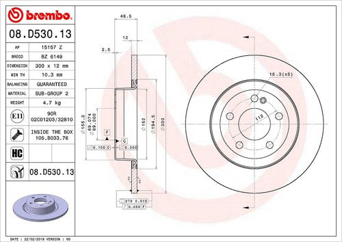 Brembo 08D53013C02 BRAKE ROTORS