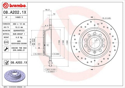 Brembo 08A2021XC02 Xtra BRAKE ROTORS