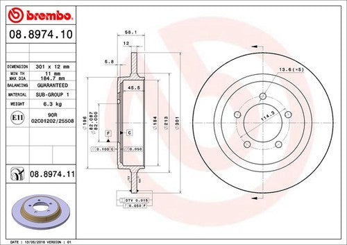 Brembo 08897411C02 BRAKE ROTORS
