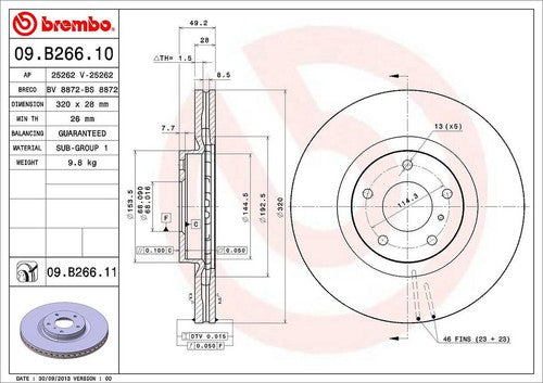 Brembo 09B26611C02 BRAKE ROTORS