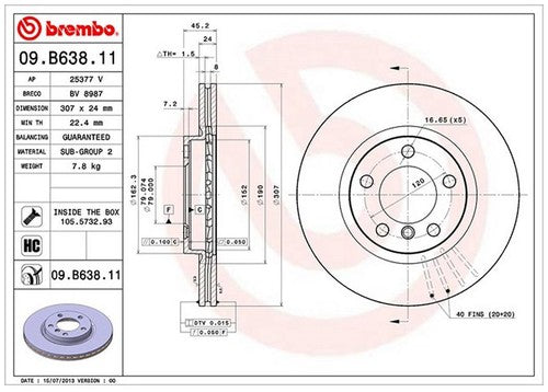 Brembo 09B63811C02 BRAKE ROTORS
