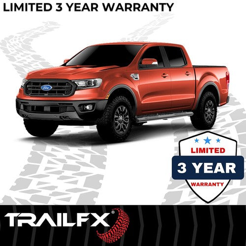 TrailFX A7093B Nerf Bar With Step Pads Black Steel Set of 2