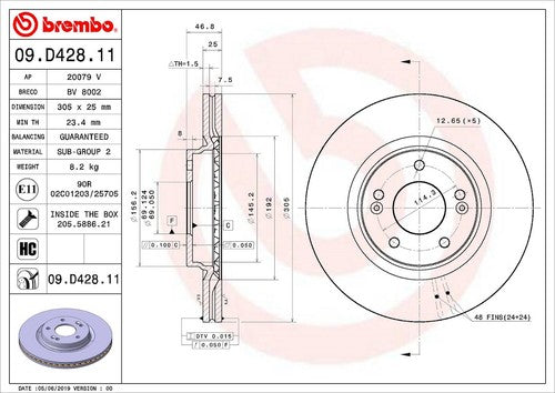 Brembo 09D42811C02 BRAKE ROTORS