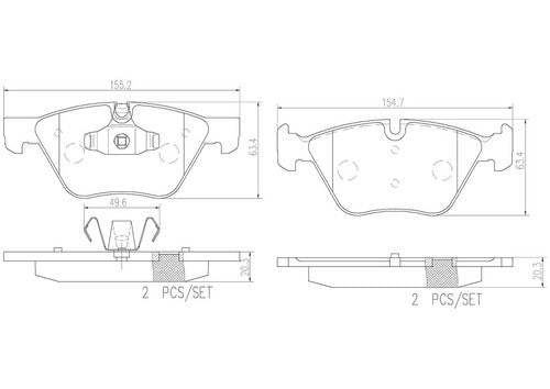 Brembo Front Ceramic Brake Pads Fits 2008-2013 BMW 128i Brake Pads P06040N