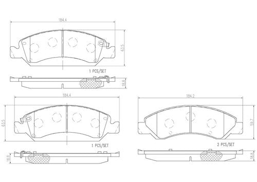 Brembo Front Ceramic Brake Pads Fits 2005-2009 Chevrolet Silverado 1500 P10058N