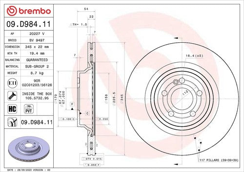 Brembo 09D98411C02 Prime DISC BRAKE KIT