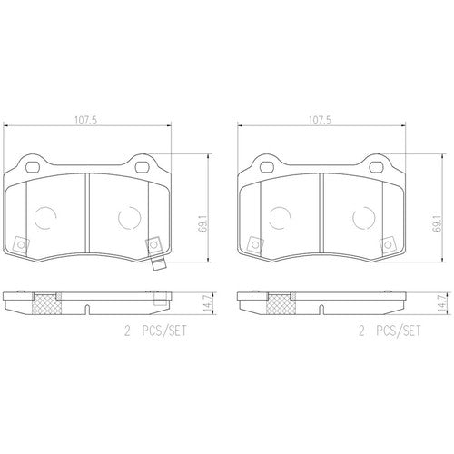 Brembo Rear Ceramic Brake Pads Fits 2012-2020 Jeep Grand Cherokee 4 Pc P30074N
