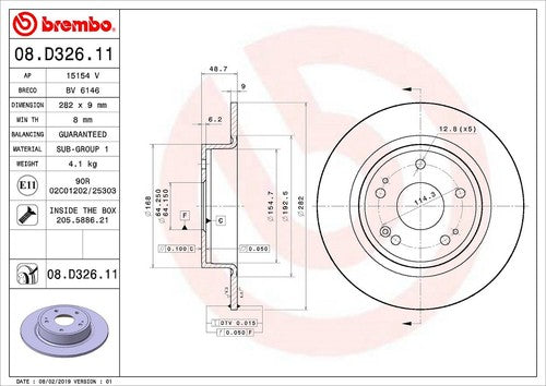 Brembo 08D32611C02 BRAKE ROTORS