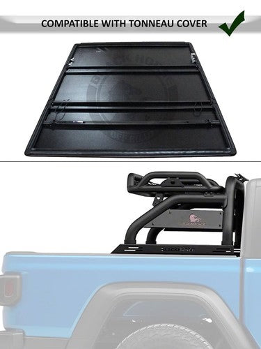 Black Horse Offroad ATRB9BK Tube Powder Coated Steel Truck Bed Bar