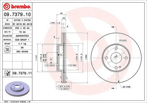Brembo 09737911C02 BRAKE ROTORS