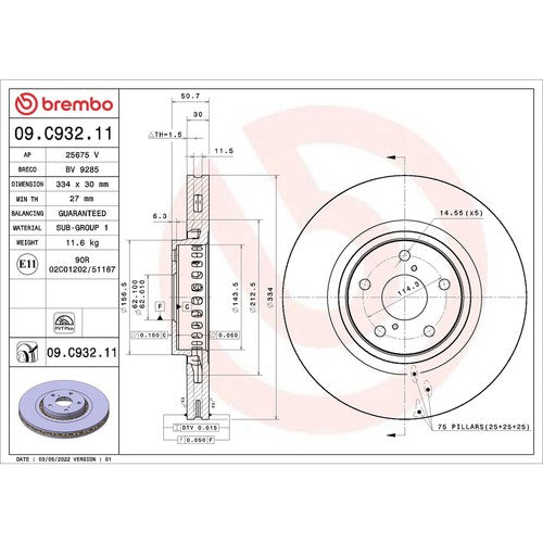 Brembo 09.C932.11 Prime DISC BRAKE KIT
