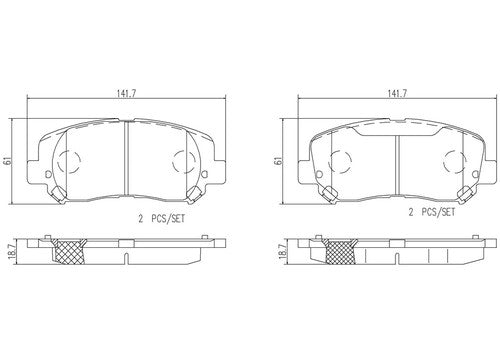 Brembo Front Ceramic Brake Pads 2015-2017 Chrysler 200 Brake Code BRG P18032N