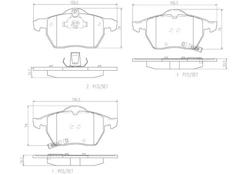 Brembo Front Ceramic Brake Pads Fits 1999-2009 Saab 9-5 Brakes 4 Piece P59048N