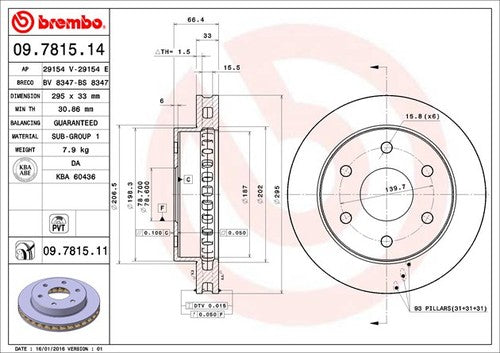 Brembo 09781511C02 BRAKE ROTORS
