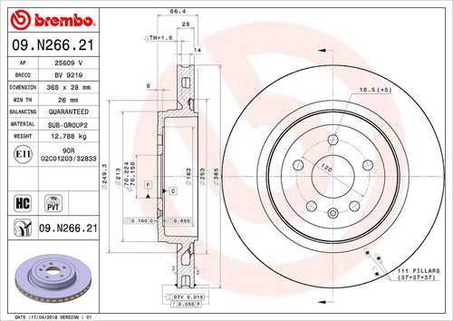 Brembo 09N26621C02 BRAKE ROTORS