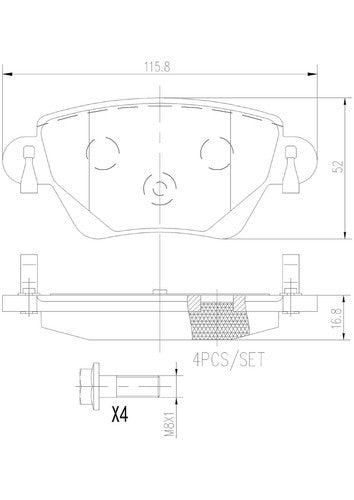Brembo Rear Ceramic Brake Pads Fits 2002-2005 Jaguar X-Type 4 Pc Brakes P24059N