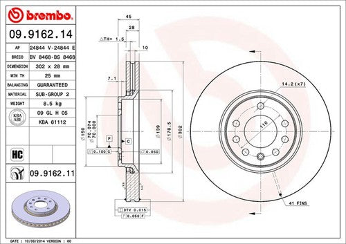 Brembo 09916211C02 BRAKE ROTORS