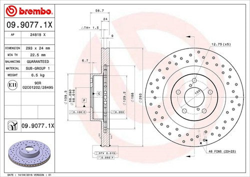 Brembo 0990771XC02 Xtra BRAKE ROTORS