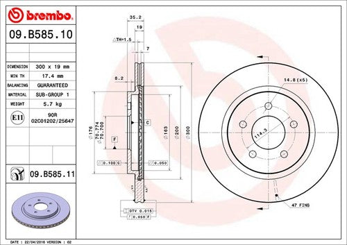 Brembo 09B58511C02 BRAKE ROTORS