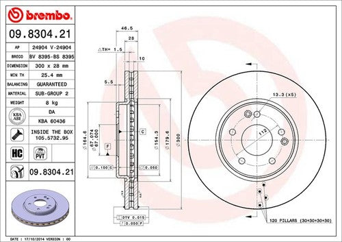 Brembo 09830421C02 BRAKE ROTORS