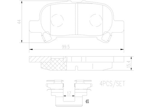 Brembo Rear Ceramic Brake Pads Fits 2000-2006 Toyota Camry 4 Pc Brakes P83110N