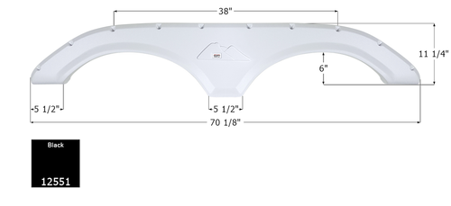 Icon 12551 Tandem Axle FENDER SKIRTS RV